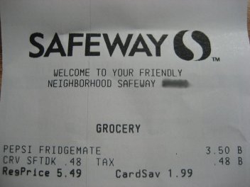 safeway receipt